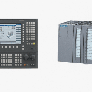 نمایی از کنترل CNC زیمنس SINUMERIK در کنار PLC صنعتی SIMATIC S7