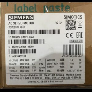 سروو موتور زیمنس مدل 0.4KW 1FL6034-2AF21-1LA1 | سری SIMOTICS S